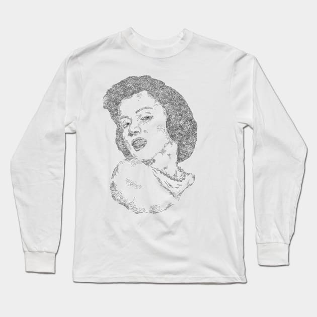 Marilyn Monroe Line Art Long Sleeve T-Shirt by Merchsides